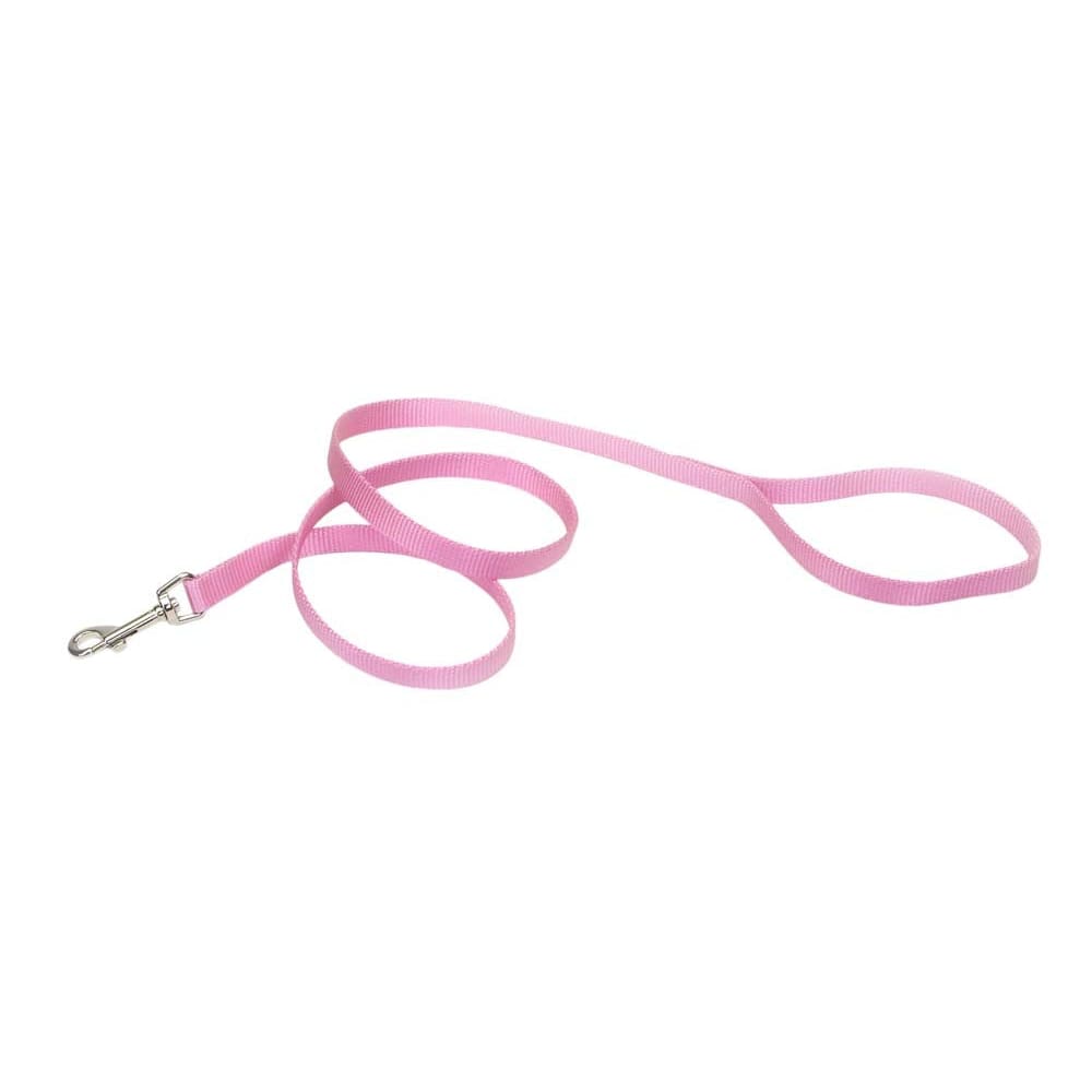 Coastal Single-Ply Nylon Dog Leash Pink Bright 5/8 in x 6 ft - Pet Supplies - Coastal