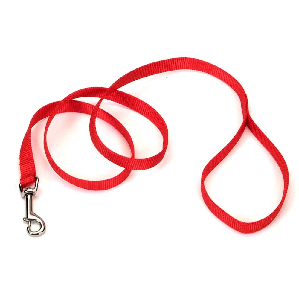 Coastal Single-Ply Nylon Dog Leash Red 3/4 in x 6 ft - Pet Supplies - Coastal