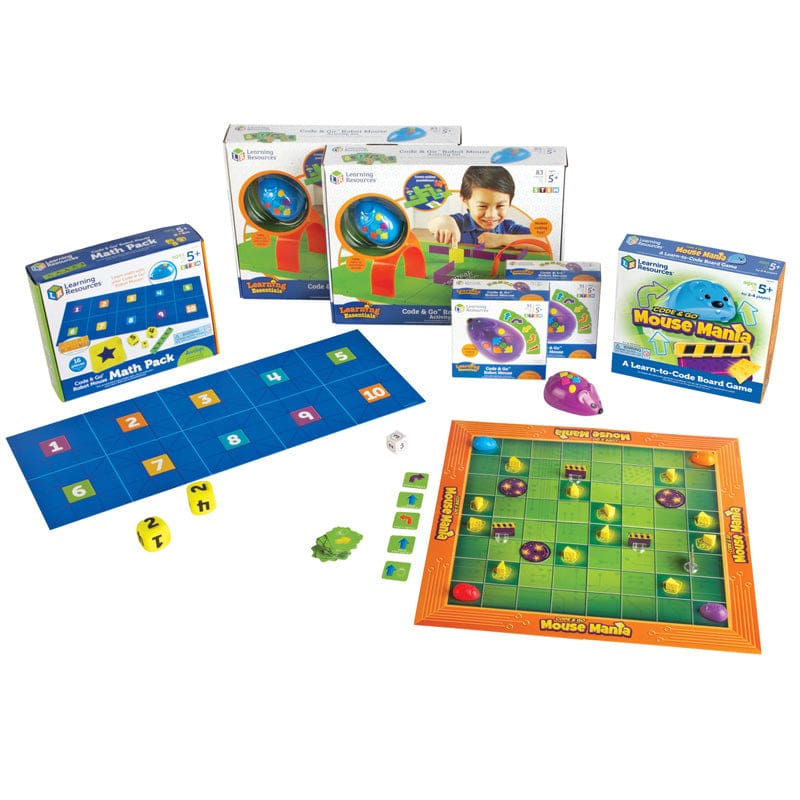 Code Go Robot Mouse Classroom St 2 Indiv 1 Mouse Math 1 Board Game - Science - Learning Resources