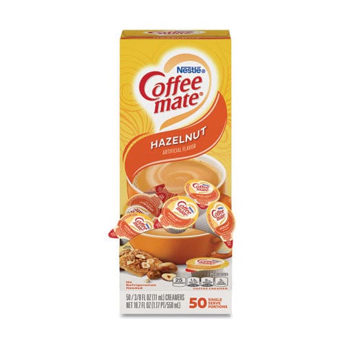 Coffee Mate Liquid Coffee Creamer Hazelnut 0.38 Oz Mini Cups 50/box - Food Service - Coffee mate®