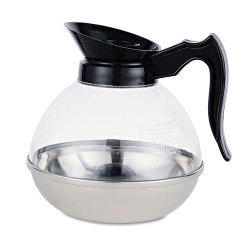 Coffee Pro Unbreakable Regular Coffee Decanter 12-cup Stainless Steel/polycarbonate Black Handle - Food Service - Coffee Pro