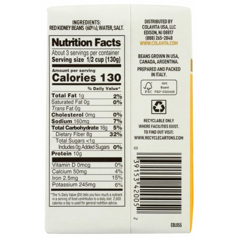 COLAVITA Grocery > Pantry COLAVITA: Red Kidney Beans, 13.4 oz
