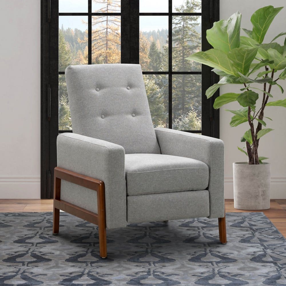 Colby Mid-Century Fabric Pushback Recliner Light Gray - Shop By Style - Colby