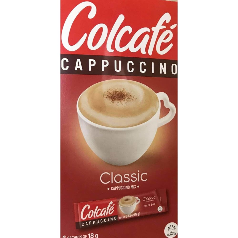 Colcafe Classic Cappuccino Colombian Coffee Instant Mix, 6-Count Envelopes - ShelHealth.Com