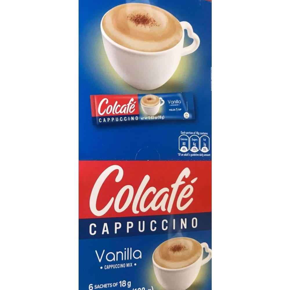 Colcafe French Vanilla Cappuccino Colombian Coffee Instant Mix, 6-Count Envelopes - ShelHealth.Com