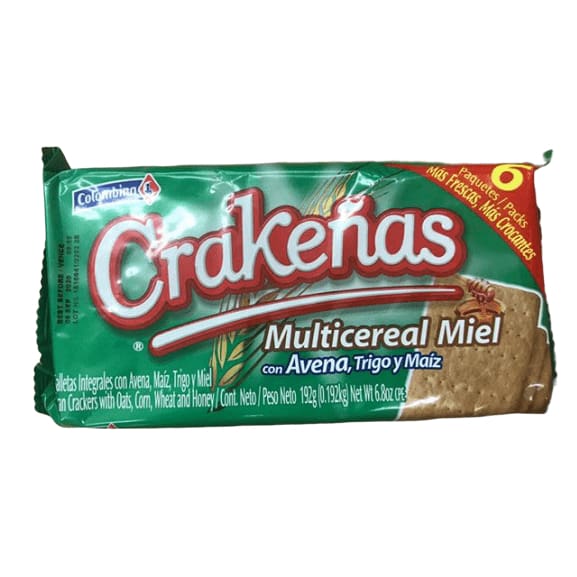 Colombina Crakenas Multicereal Miel Crackers, 6.8 oz - ShelHealth.Com
