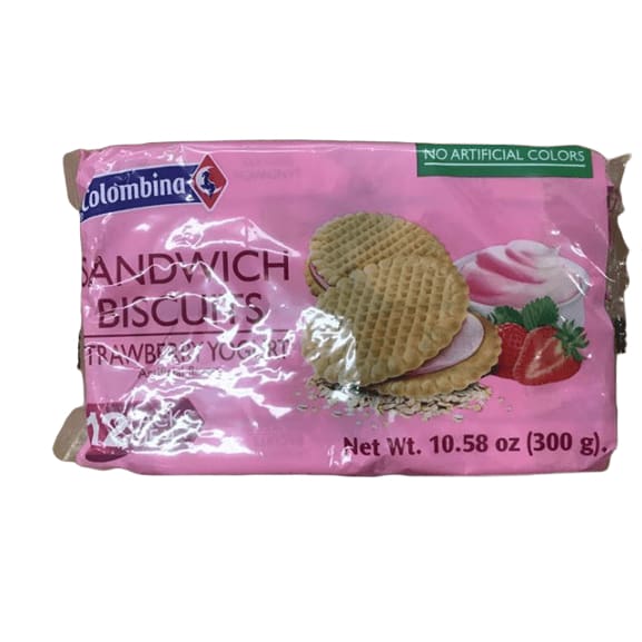 Colombina Sandwich Biscuits Strawberry Yogurt, 10.6 Ounce - ShelHealth.Com