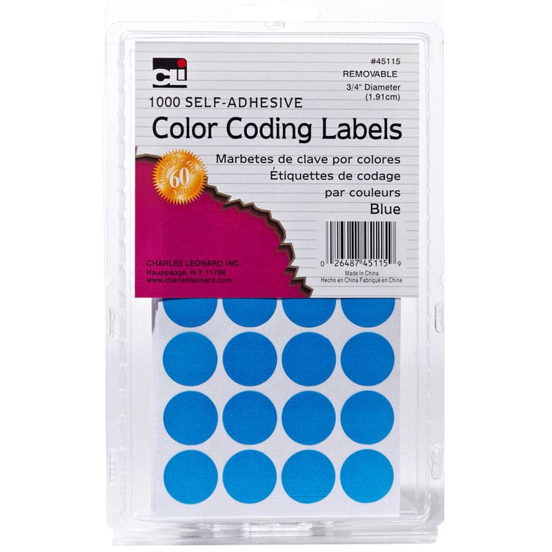 Color Coding Labels Blue 3/4In (Pack of 12) - Organization - Charles Leonard