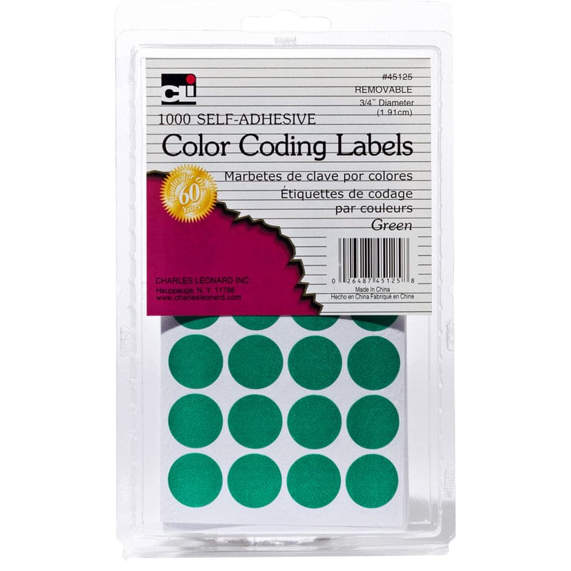 Color Coding Labels Green (Pack of 12) - Organization - Charles Leonard