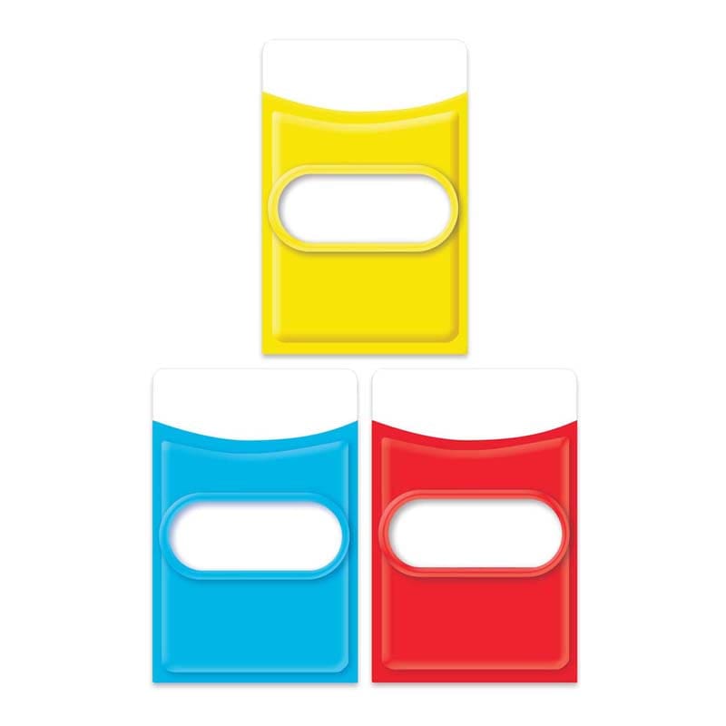 Color My World Asstd Library Pockts (Pack of 10) - Library Cards - Eureka