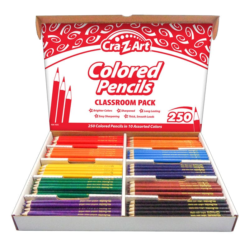 Colored Pencil Class Pack 10 Color 250 Ct Box - Colored Pencils - Cra-z-art
