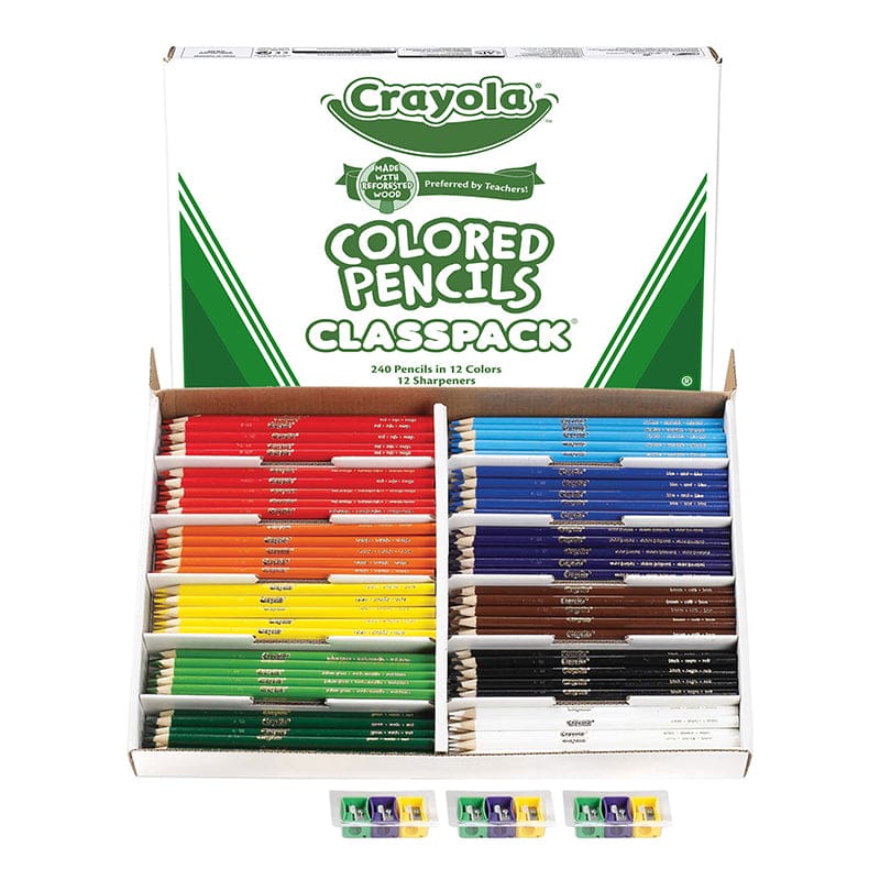 Colored Pencils 240 Ct Classpack 12 Assorted Colors Full Length - Colored Pencils - Crayola LLC