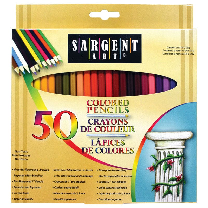 Colored Pencils 50 Color Set (Pack of 6) - Colored Pencils - Sargent Art Inc.