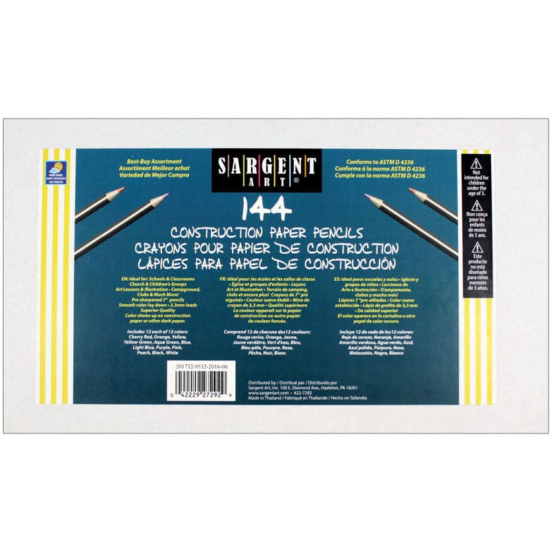 Colored Pencils For Construction Paper 144/Colored Pencils - Colored Pencils - Sargent Art Inc.