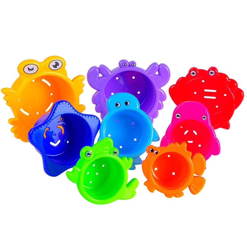 Colored Stacking Cups with Sea Animals (Pack of 3) - Manipulatives - Extasticks LLC