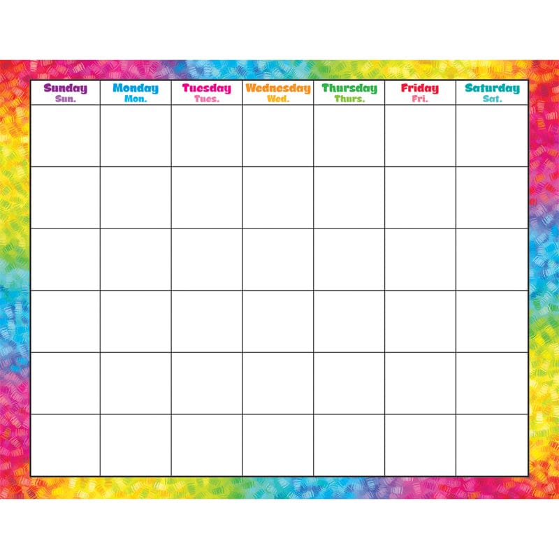 Colorful Brush Strokes Monthly Wipe Off Calendar (Pack of 10) - Calendars - Trend Enterprises Inc.