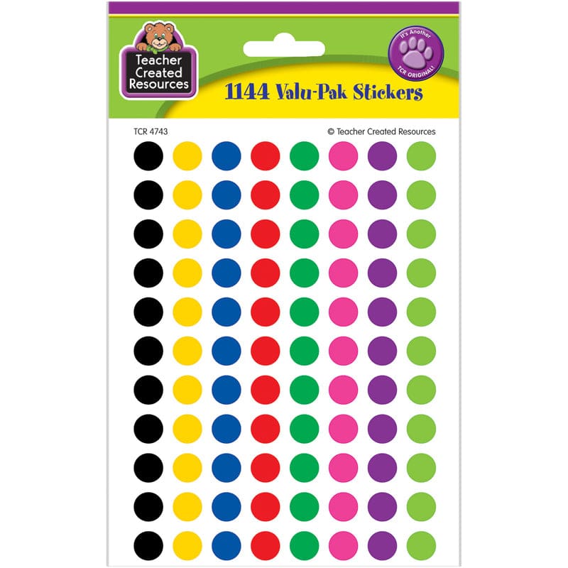 Colorful Circles Mini Stickers Value Pack (Pack of 10) - Stickers - Teacher Created Resources