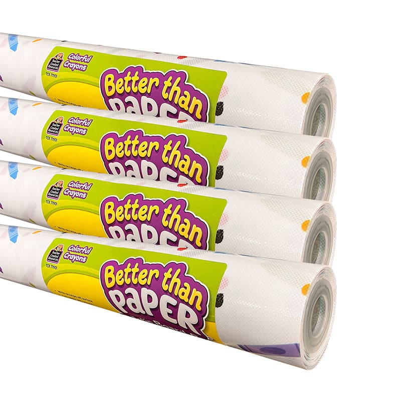Colorful Crayons 4/Ct Bb Roll Better Than Paper - Bulletin Board & Kraft Rolls - Teacher Created Resources