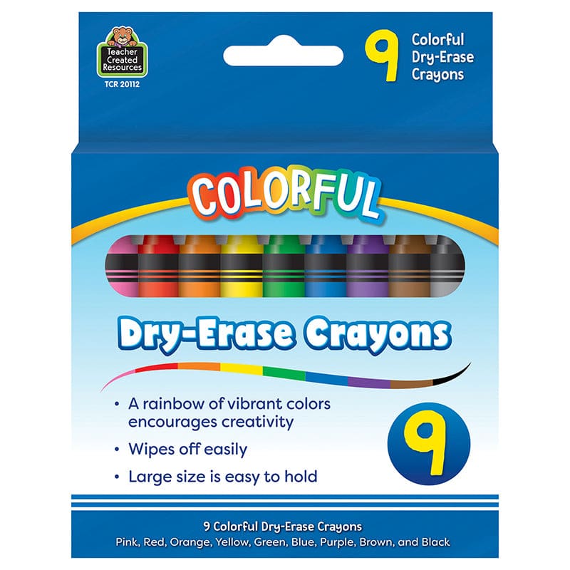 Colorful Dry-Erase Crayons (Pack of 10) - Crayons - Teacher Created Resources