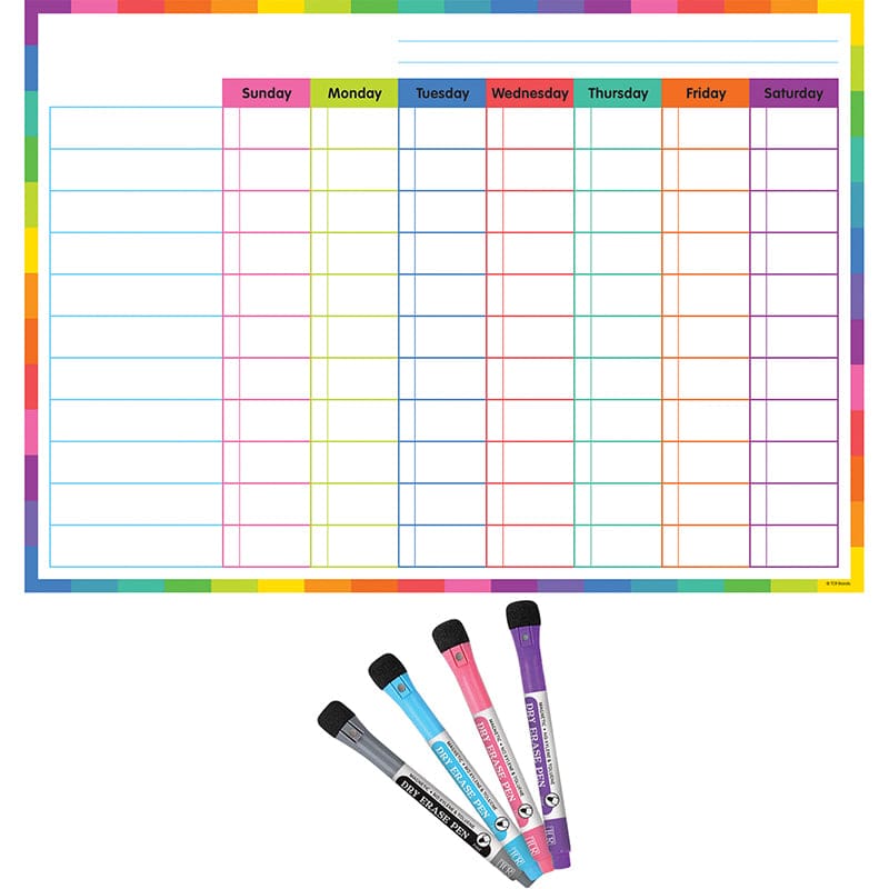 Colorful Dry-Erase Mag Task Chart (Pack of 3) - Classroom Theme - Teacher Created Resources