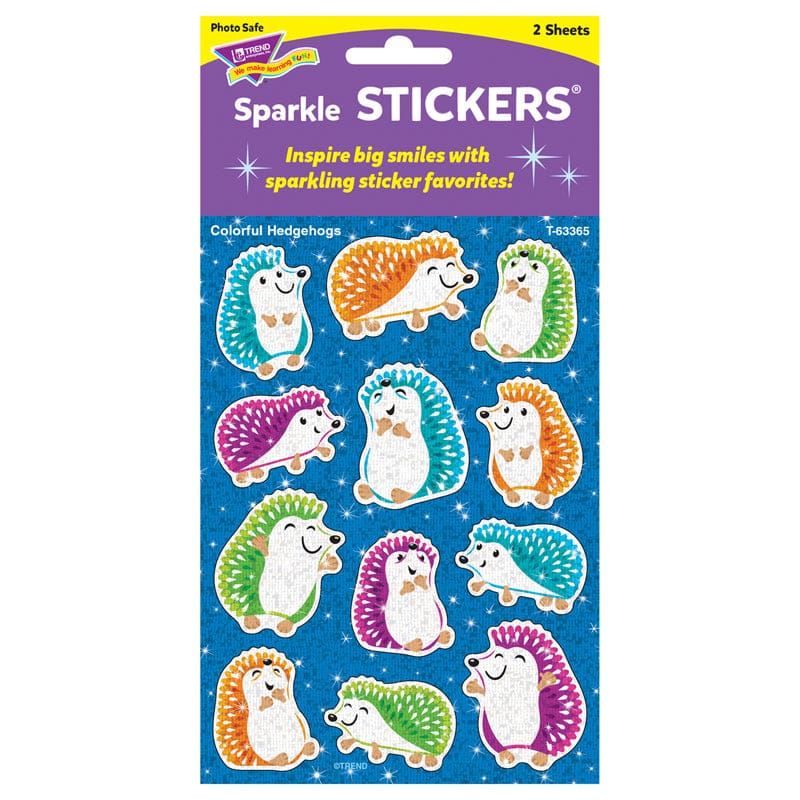 Colorful Hedgehogs Sparkle Stickers (Pack of 12) - Stickers - Trend Enterprises Inc.