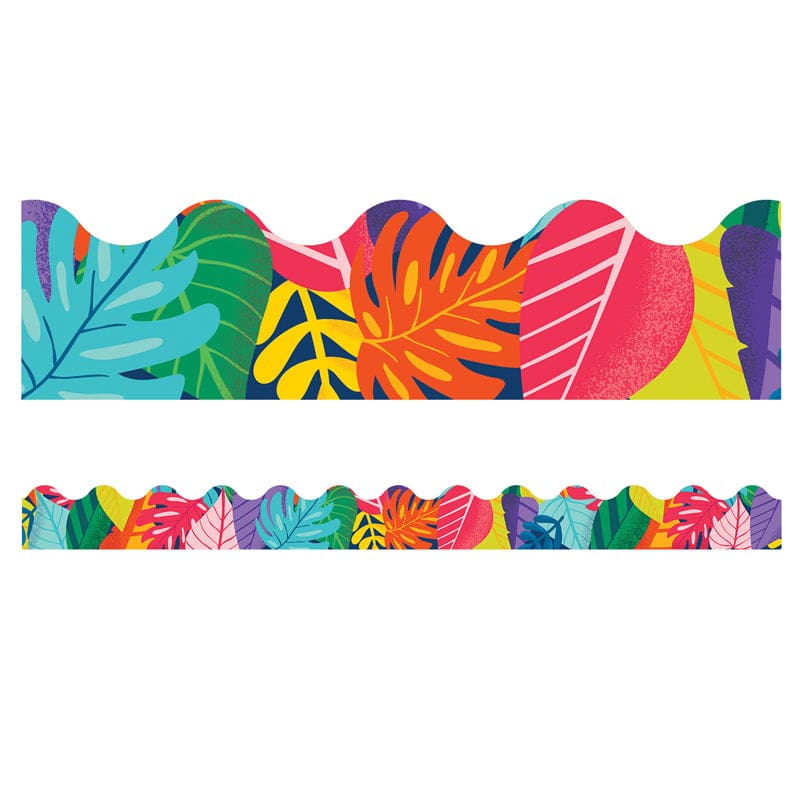Colorful Leaves Scalloped Borders One World (Pack of 10) - Border/Trimmer - Carson Dellosa Education