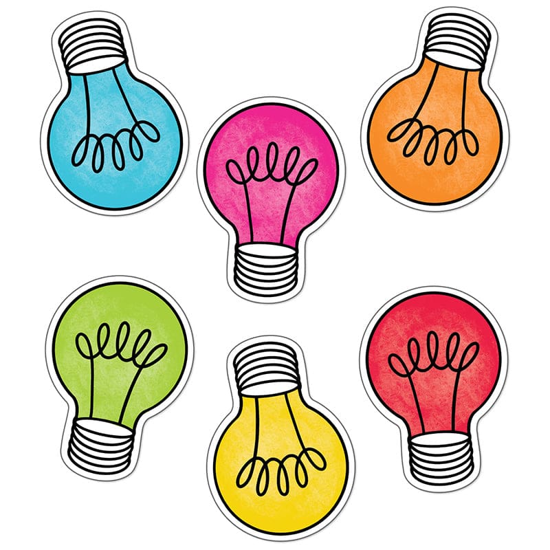 Colorful Light Bulbs Cut-Outs Light Bulb Moments (Pack of 8) - Accents - Carson Dellosa Education