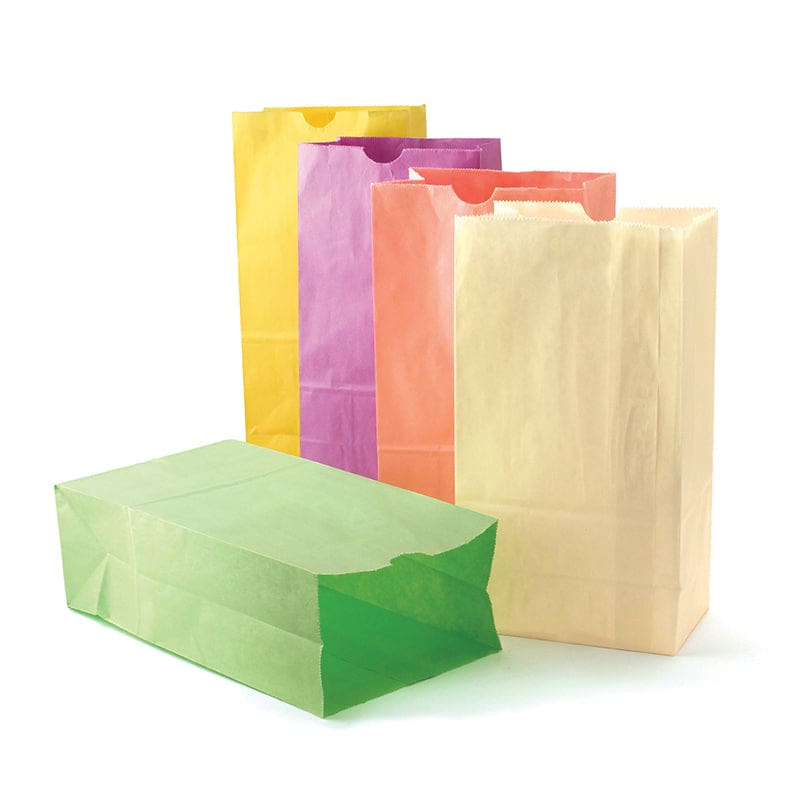 Colorful Paper Bags Sz6 Pastel Assorted Colors (Pack of 2) - Craft Bags - Hygloss Products Inc.