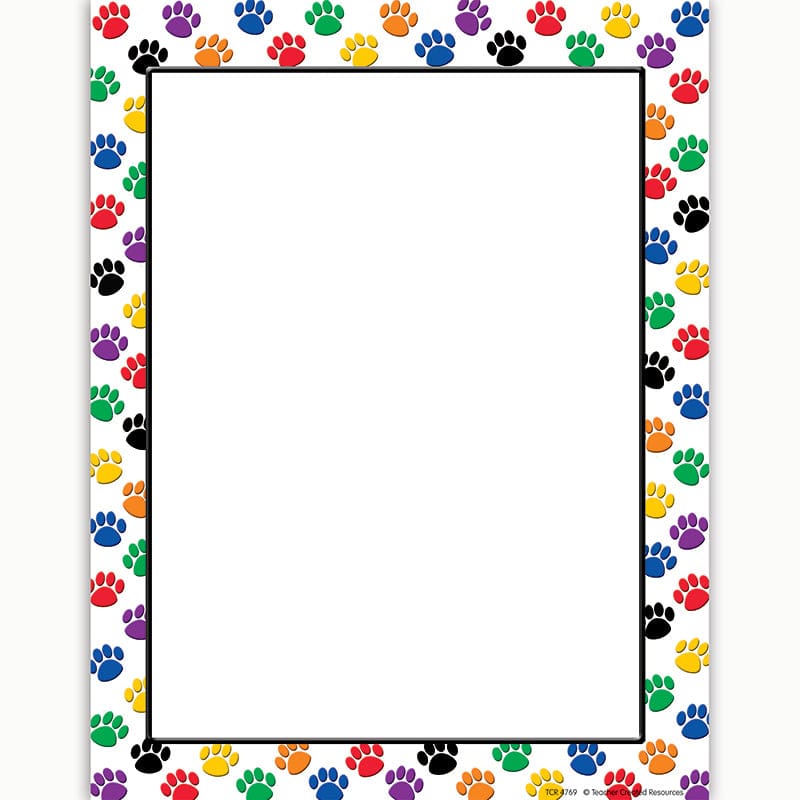 Colorful Paw Prints Computer Paper (Pack of 8) - Design Paper/Computer Paper - Teacher Created Resources