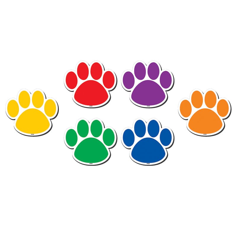 Colorful Paw Prints Magnetic Accents (Pack of 6) - Whiteboard Accessories - Teacher Created Resources