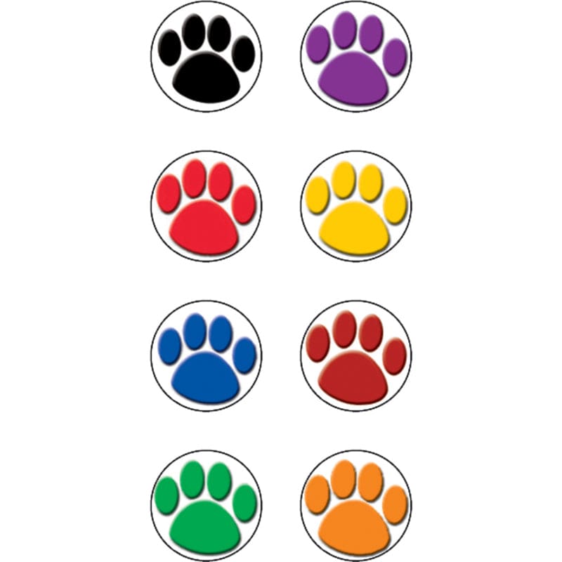 Colorful Paw Prints Mini Stickers (Pack of 12) - Stickers - Teacher Created Resources