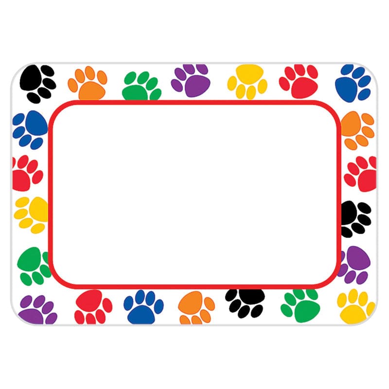 Colorful Paw Prints Name Tags Labels (Pack of 10) - Name Tags - Teacher Created Resources