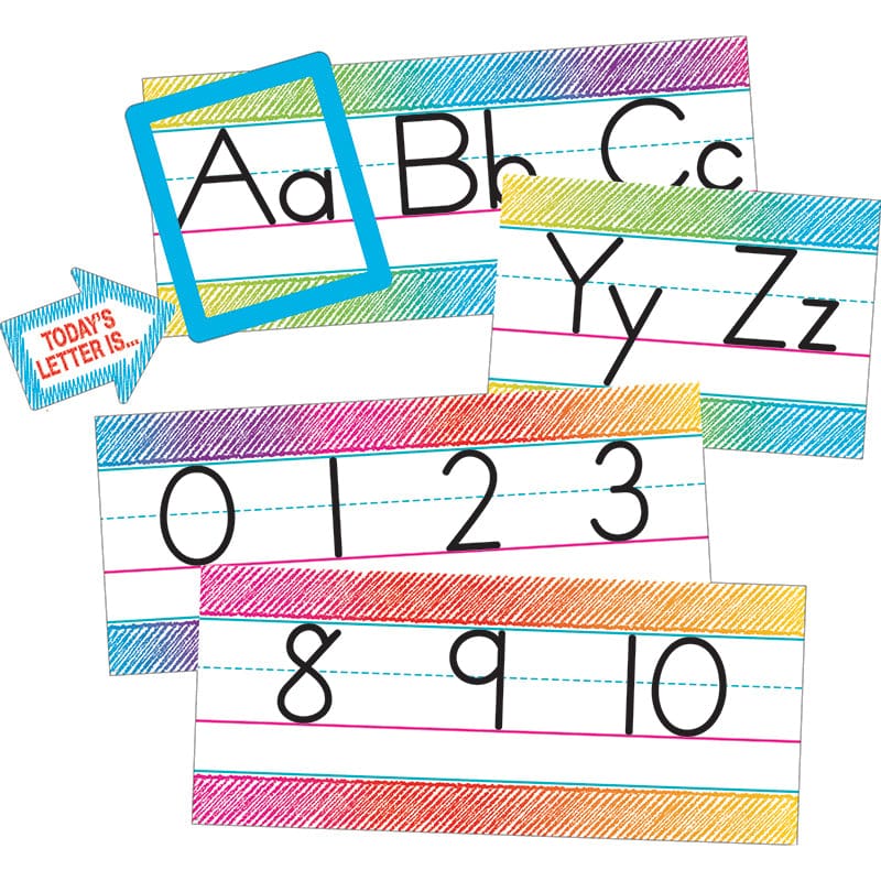 Colorful Scribble Alphabet Line Bbs (Pack of 3) - Alphabet Lines - Teacher Created Resources