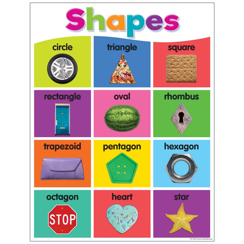 Colorful Shapes Chart (Pack of 12) - Classroom Theme - Teacher Created Resources