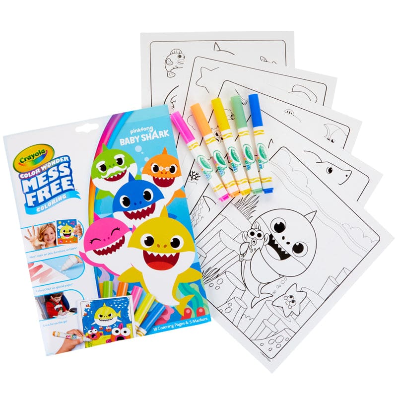 Coloring Pad & Markers Baby Shark Color Wonder (Pack of 6) - Art Activity Books - Crayola LLC