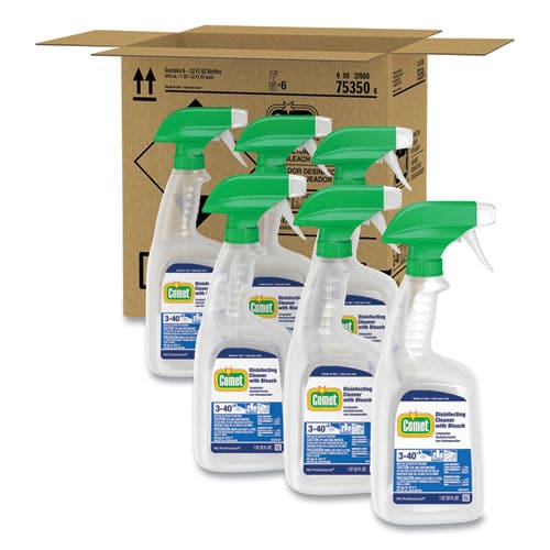 Comet Disinfecting Cleaner With Bleach 32 Oz Plastic Spray Bottle Fresh Scent 6/carton - School Supplies - Comet®