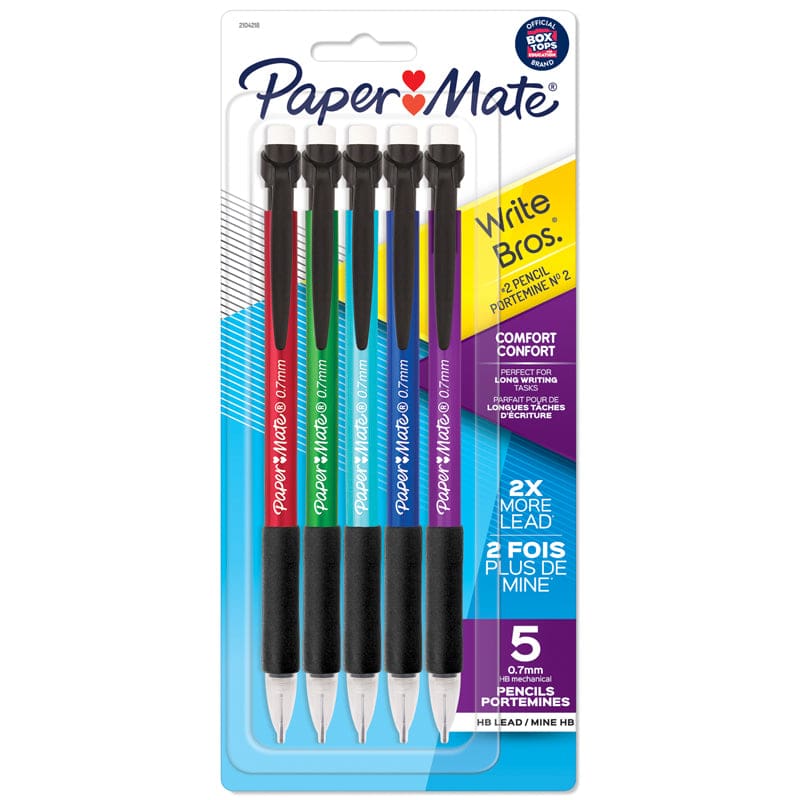 Comfort Mech Pencil 0.7Mm Asst 5Ct Paper Mate (Pack of 12) - Pencils & Accessories - Sanford L.p.