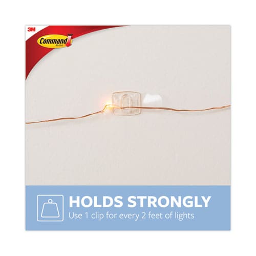 Command Clear Hooks And Strips Decorating Clips Plastic 0.15 Lb Capacity 40 Clips And 48 Strips/pack - Furniture - Command™