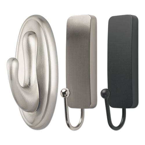 Command Decorative Hooks Medium Metal Brushed Nickel 3 Lb Capacity 2 Hooks And 4 Strips/pack - Furniture - Command™