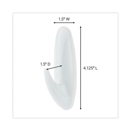 Command Designer Hooks Large Plastic White 5 Lb Capacity 16 Hooks And 24 Strips/pack - Furniture - Command™