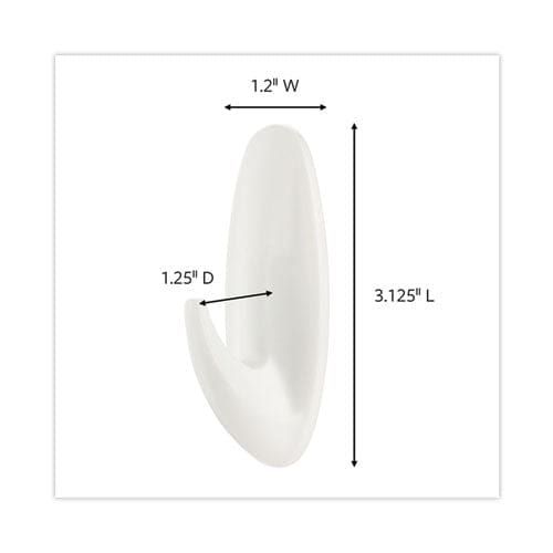 Command Designer Hooks Medium Plastic White 3 Lb Capacity 6 Hooks And 12 Strips/pack - Furniture - Command™