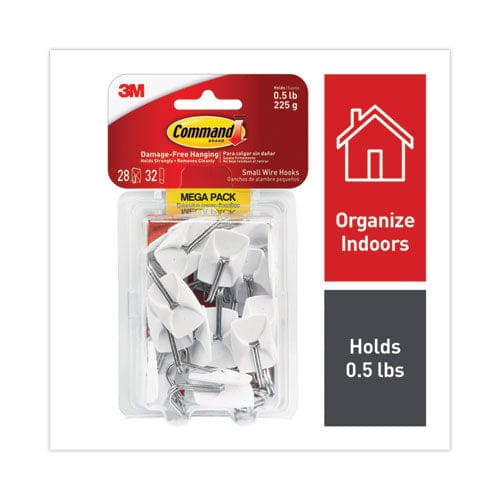 Command General Purpose Hooks Small Metal White/silver 0.5 Lb Capacity 28 Hooks And 32 Strips/pack - Furniture - Command™