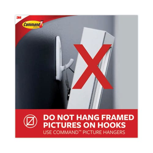 Command General Purpose Hooks Variety Pack Assorted Sizes Plastic White 0.5 1 3 5 16 Lb Capacities 54 Pieces/pack - Furniture - Command™