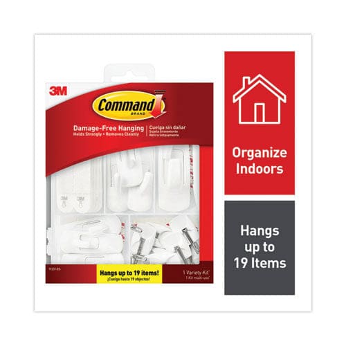 Command General Purpose Hooks Variety Pack Assorted Sizes Plastic White 0.5 1 3 5 16 Lb Capacities 54 Pieces/pack - Furniture - Command™