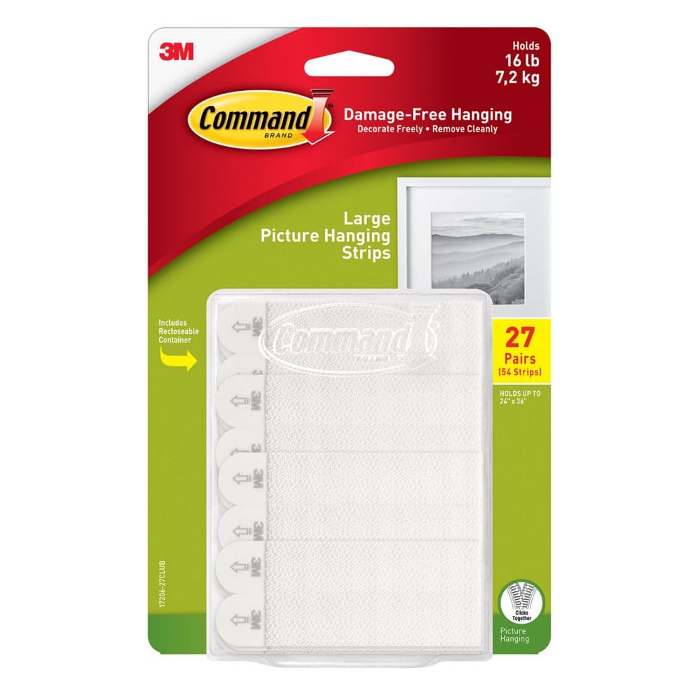 Command Large Picture Hanging Strips 27 Pairs/Pack - School Supplies Under $50 - Command