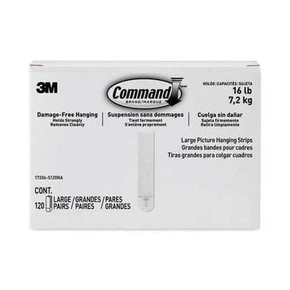 Command Picture Hanging Strips Value Pack Large Removable Holds Up To 16 Lbs 0.75 X 3.65 White 120 Pairs/pack - School Supplies - Command™