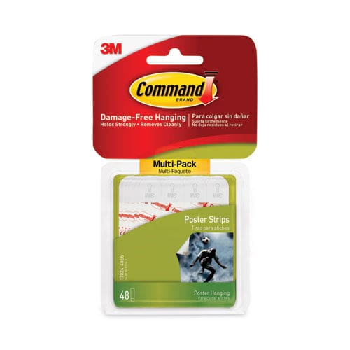 Command Poster Strips Value Pack Removable Holds Up To 1 Lb 0.63 X 1.75 White 48/pack - School Supplies - Command™
