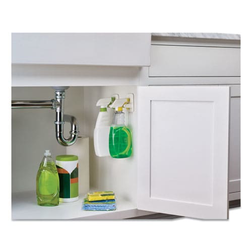 Command Spray Bottle Holder 2.34w X 1.69d X 3.34h White 2 Hangers/4 Strips/pack - Janitorial & Sanitation - Command™