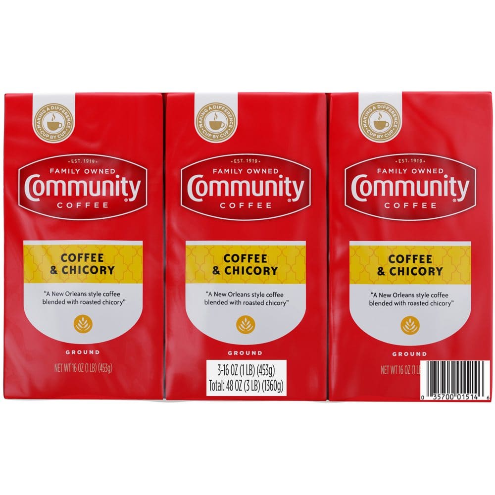 Community Coffee Ground Coffee & Chicory (3pk.) - Coffee Tea & Cocoa - Community Coffee