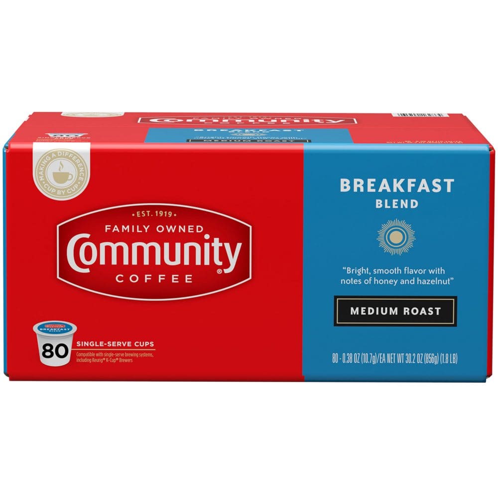Community Coffee Single Serve Cups Breakfast Blend (80 ct.) - Coffee Tea & Cocoa - Community Coffee